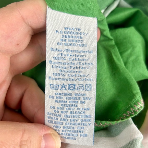 Boden Stripe A Line Midi Skirt Green Yellow Pink White Cotton Women 12 Tall Long - Picture 6 of 6